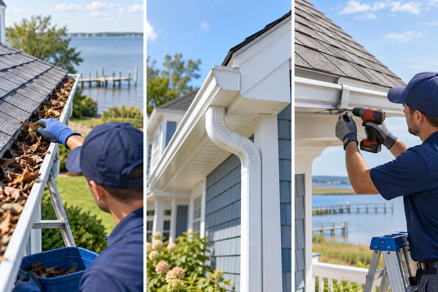 Gutter cleaning on a home